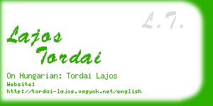 lajos tordai business card